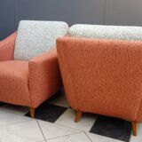 Set of pink and grey club chairs 1960s