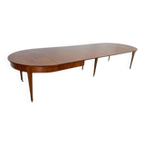 Swiss Biedermeier Extendable Dining Table in Walnut and Brass, 1820s