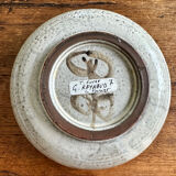 Red earth cup, enamelled with flowers Gustave Reynaud