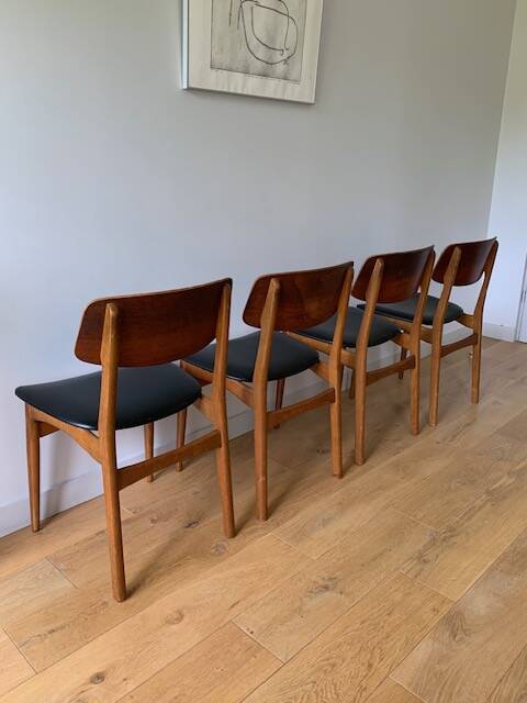 4 Danish chairs in oak and teak, 1960s