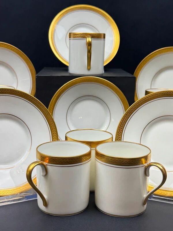 Limoges Coffee Service, Old Royal Factory, Gold Inlay