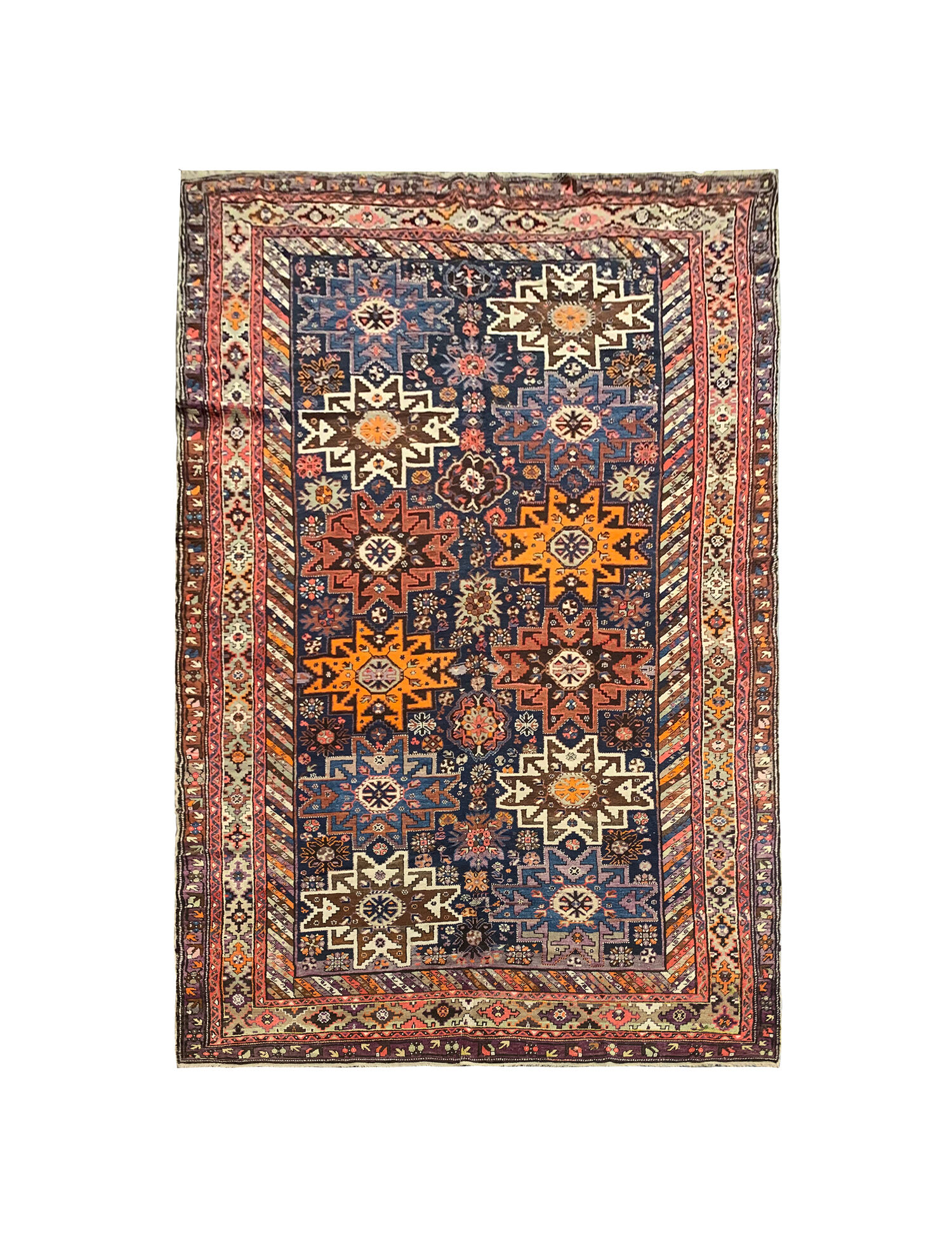 Antique Caucasian Star Kazak Rug- 190x355cm
