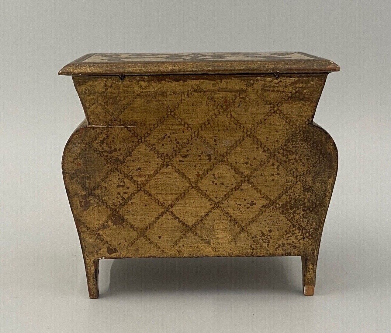 Miniature chest of drawers gilded wooden poupee furniture jewelry mid xxe italian