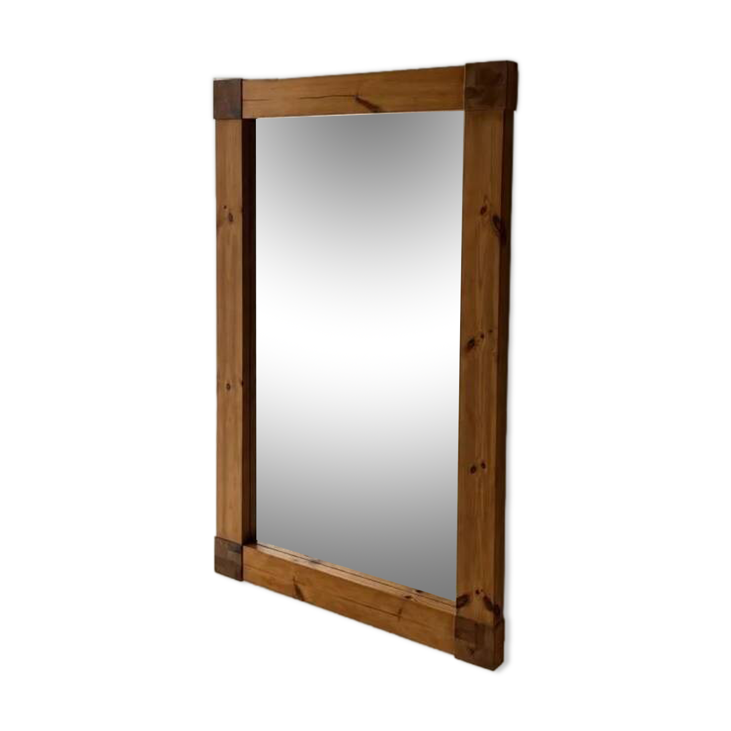 Large Danish pine wall mirror 1970s