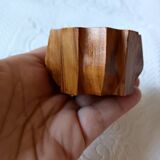 6 vintage egg cups on olive wood tray France