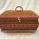 Vintage wicker and "scoubidou" box