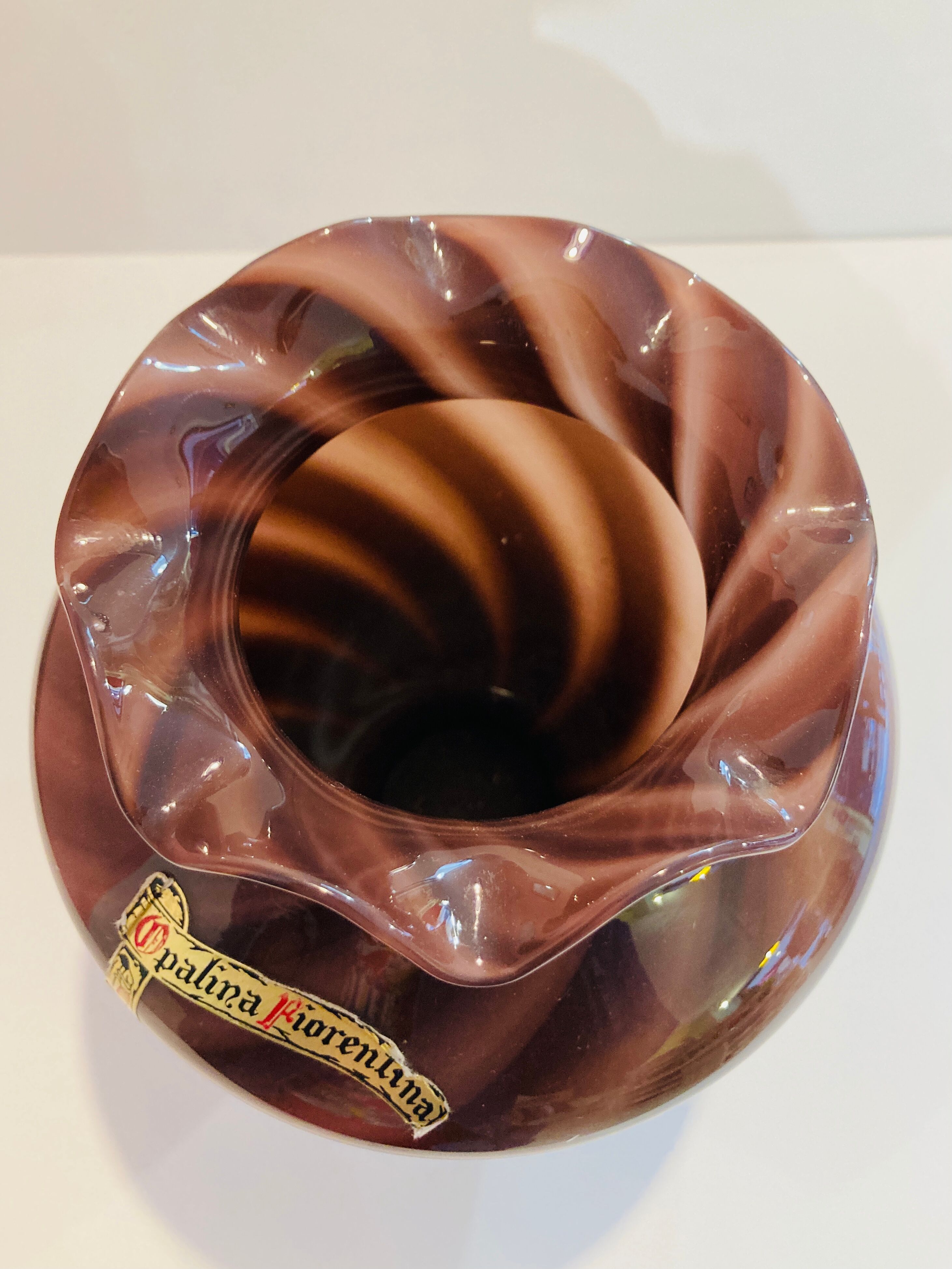 Purple opaline vase of the 20th century