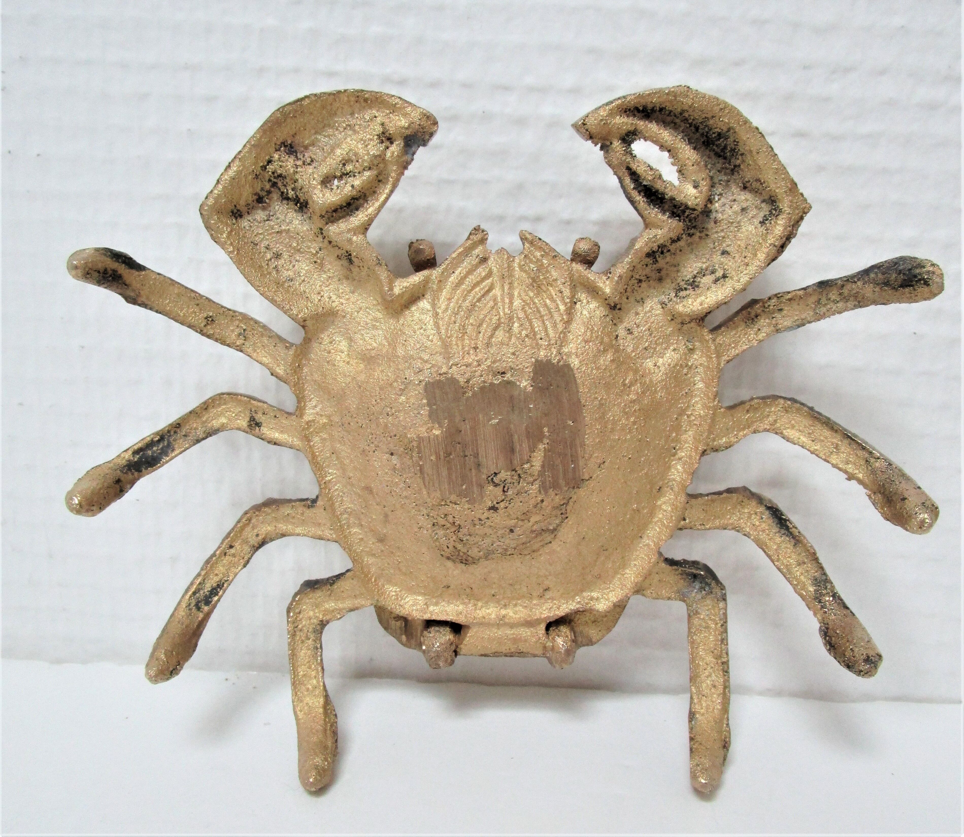 Vintage brass ashtray crab
