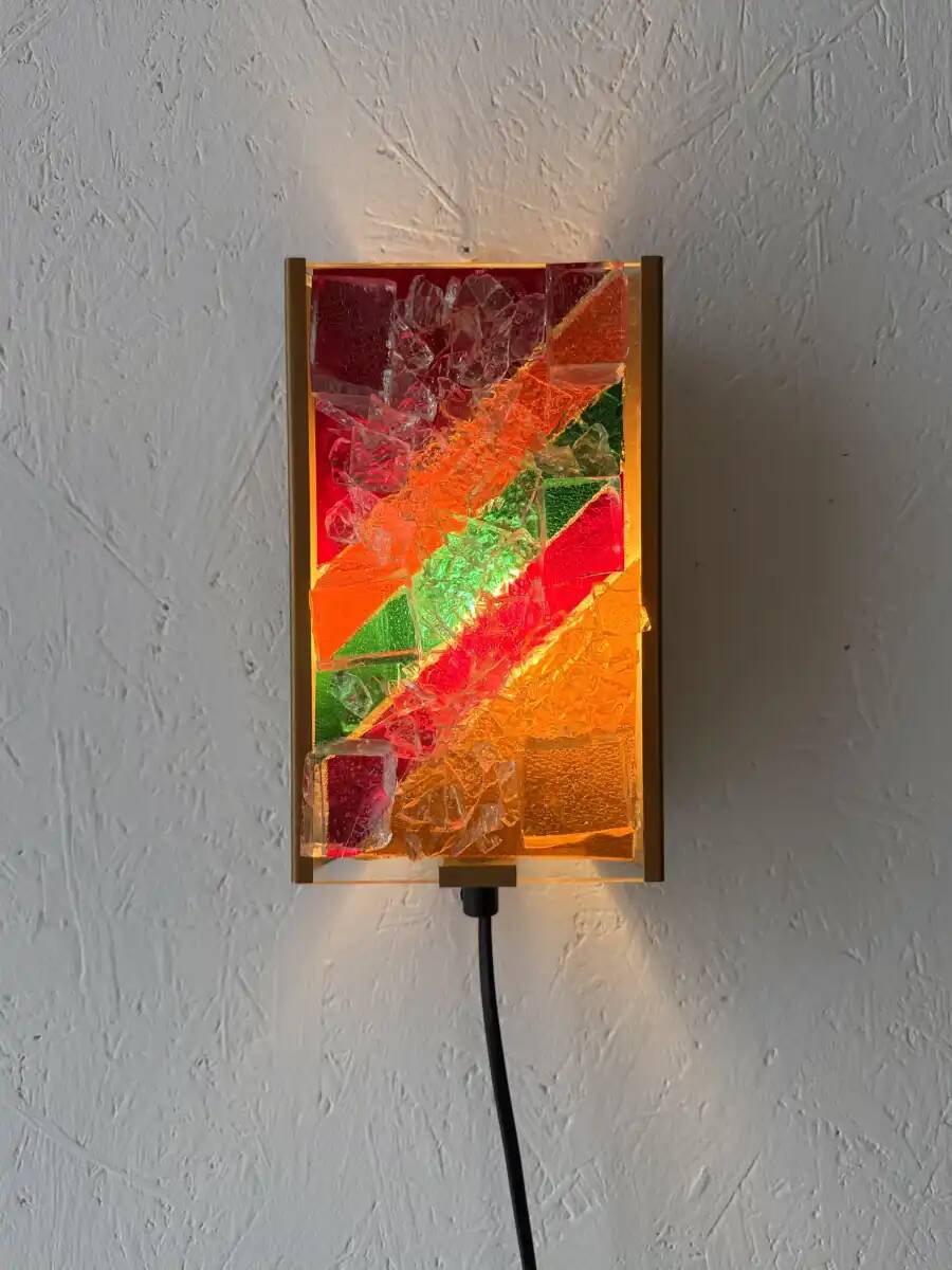 Cosack Leuchten colourful glass mosaic wall lamp
