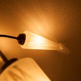 5-branched opaline brass chandelier 60's