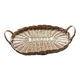 Oval wicker tray with two vintage handles