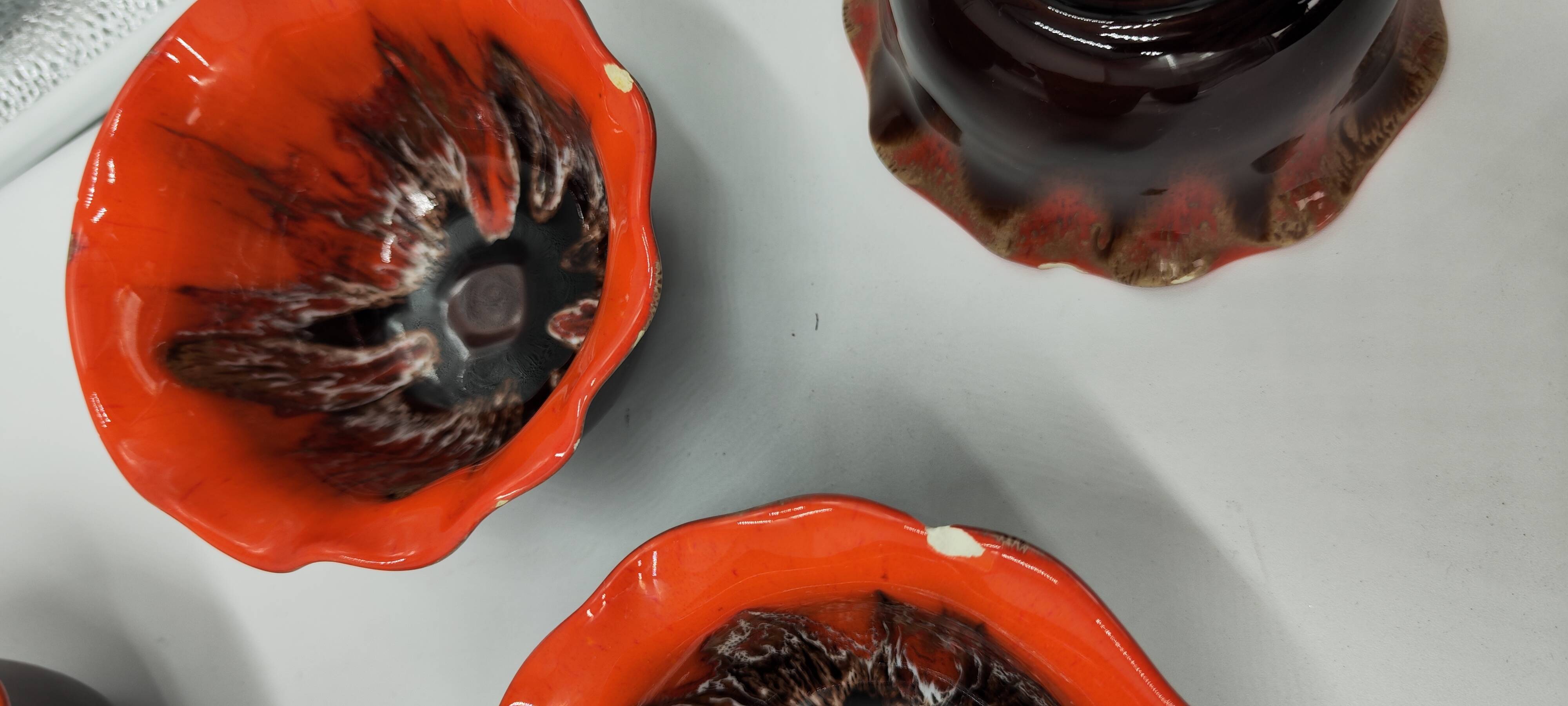 Fruit salad set 7 pieces ceramic from vallauris vintage