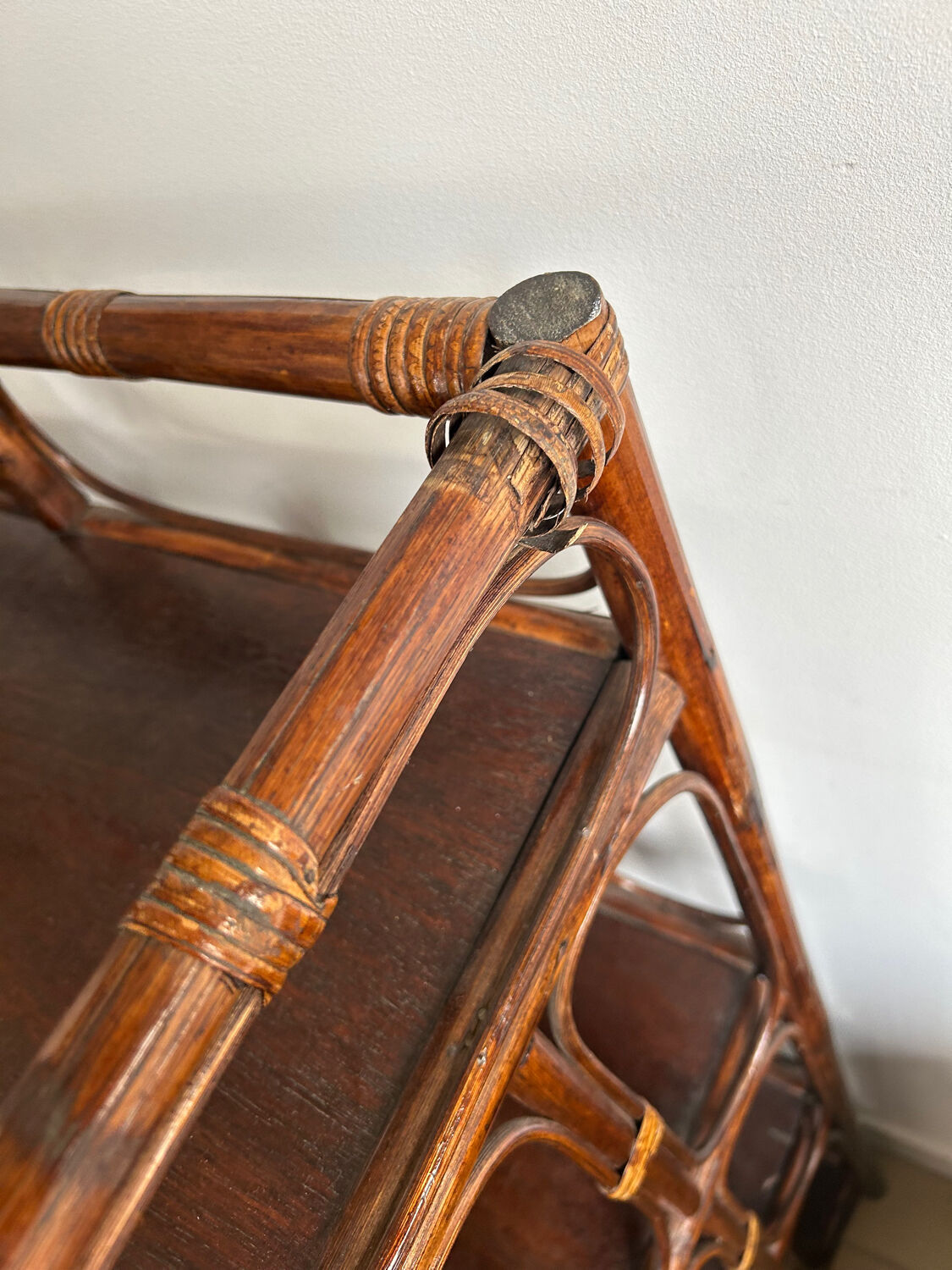 Vintage rattan shelf
