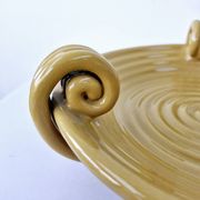Vintage fruit bowl basket ocher ceramic art deco style