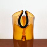 Amber glass carafe from the mid-century German Jagdhaus series and drinking glasses by Wilhelm Braun-Feldweg for Hirschberg, 1960s, set of 7.