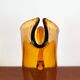 Amber glass carafe from the mid-century German Jagdhaus series and drinking glasses by Wilhelm Braun-Feldweg for Hirschberg, 1960s, set of 7.