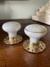 pair of round porcelain and copper Art Deco handles