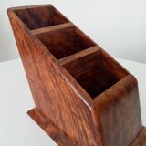 Art deco pen holder in burr walnut