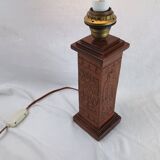 Angel L. Pazmino leather totem lamp 1960 Aztec patterns Style Furniture