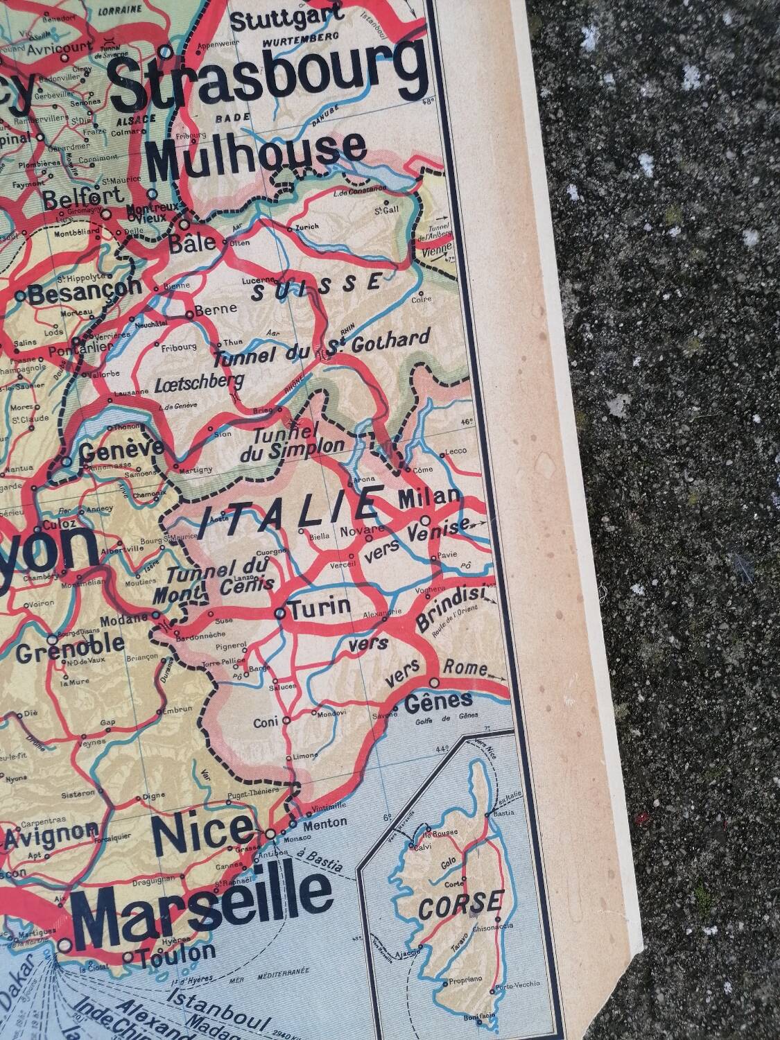 Old map France Chemins de fer Lablache.