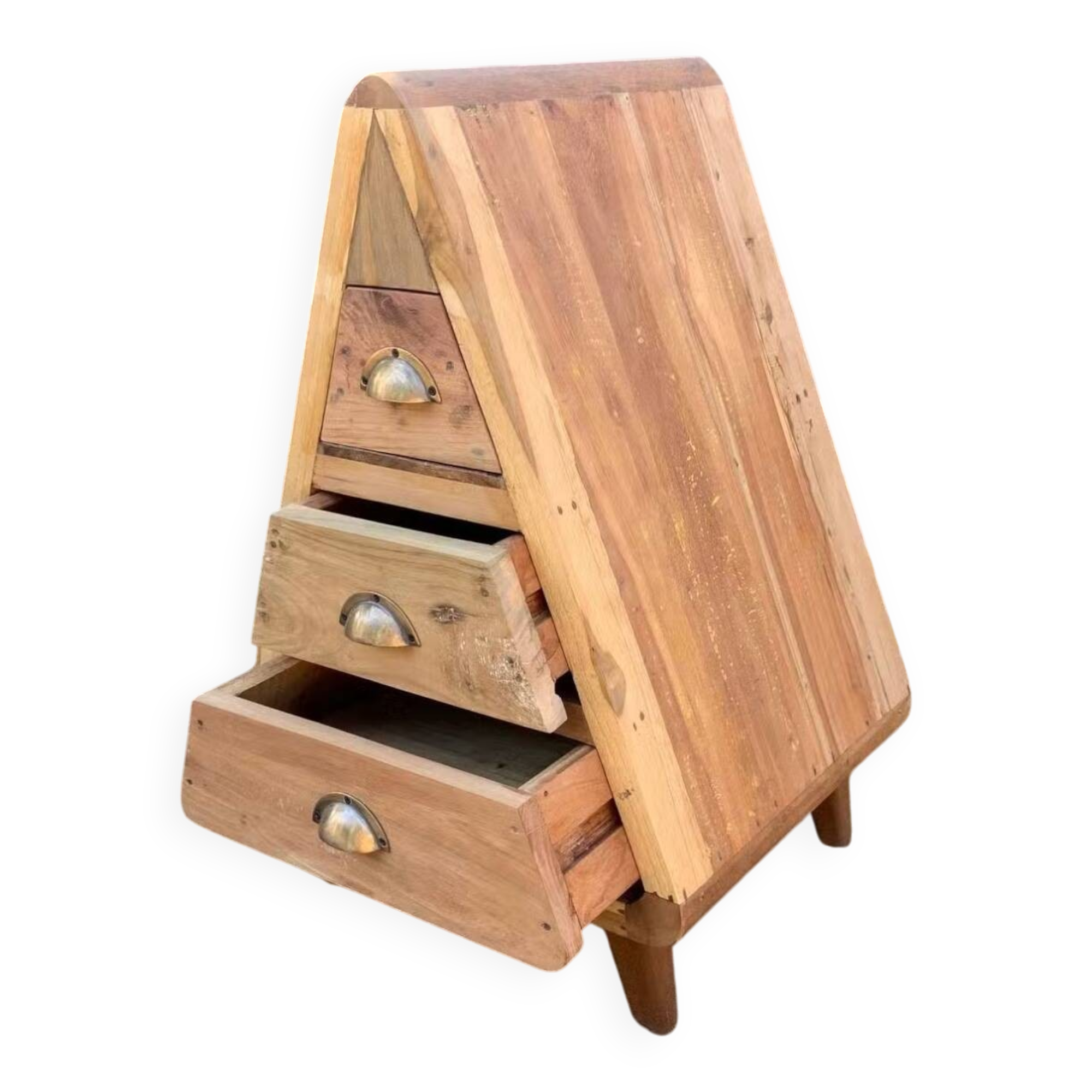 Mr Triangle Decoration Storage 3 Draws - Recycled Wood