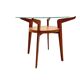 Petite table ronde vintage en chêne et verre de Jitona Sobeslav, Tchéquie, 1950s