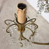 Candlestick Waterfall mid century brass and Crystal 1950 s