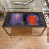 Vintage Op Art design table – Vasarely style