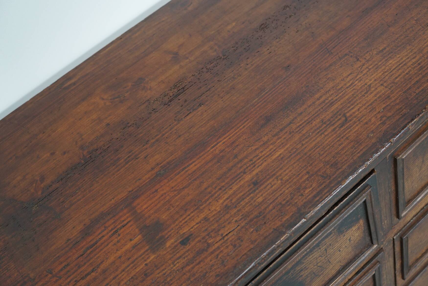 Apothicaire / Classeur Antique en Chêne et Bois Fruitiers, France, Début du 20ème Siècle