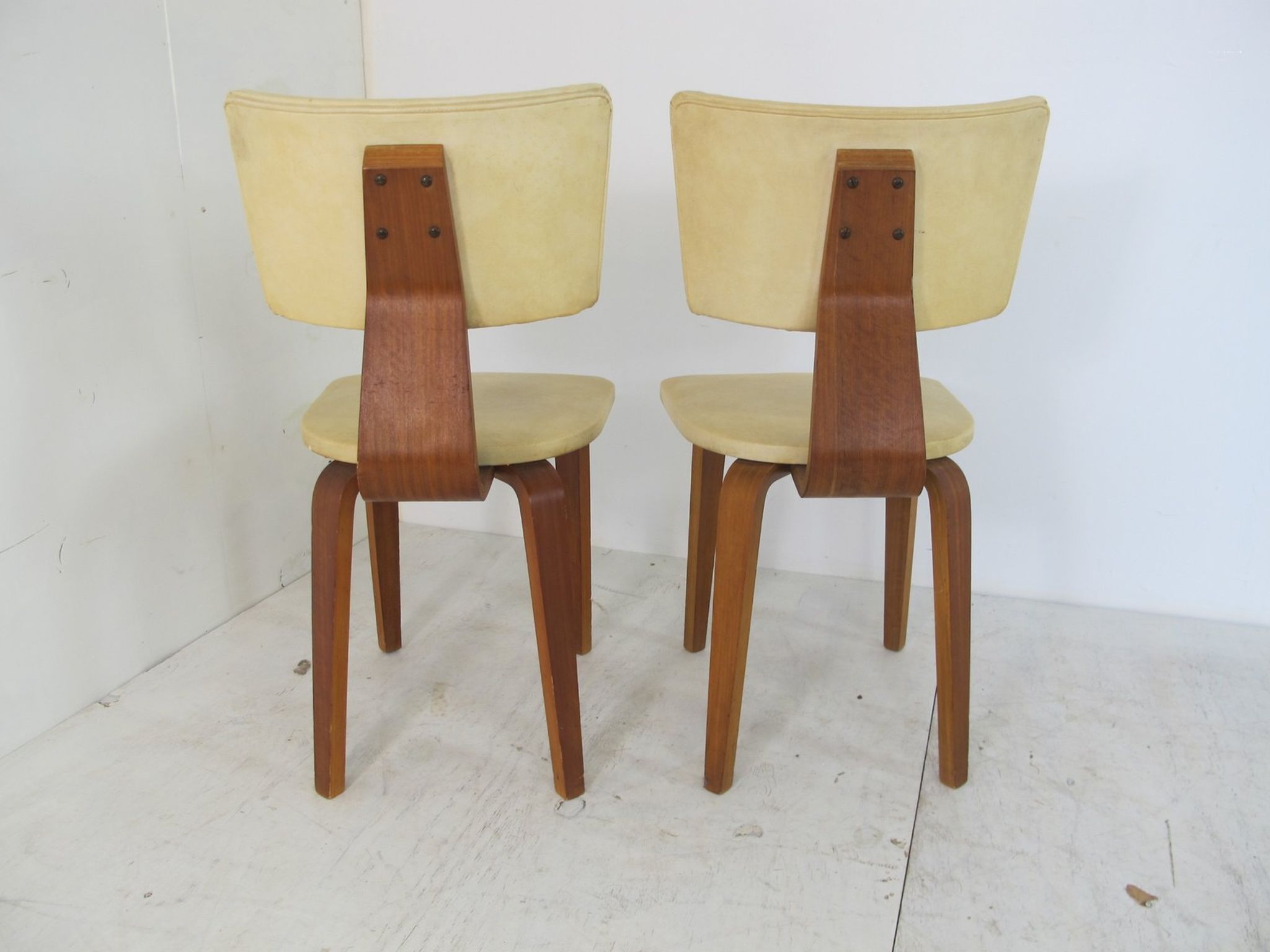 Set of 6 mid-century vintage plywood lounge chairs by Cor Alons for Gouda den Boer