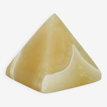 Alabaster pyramid paperweight