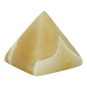 Alabaster pyramid paperweight