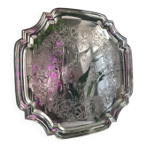 Plateau rond argenté tarnish resistant