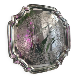 Round silver tarnish-resistant tray