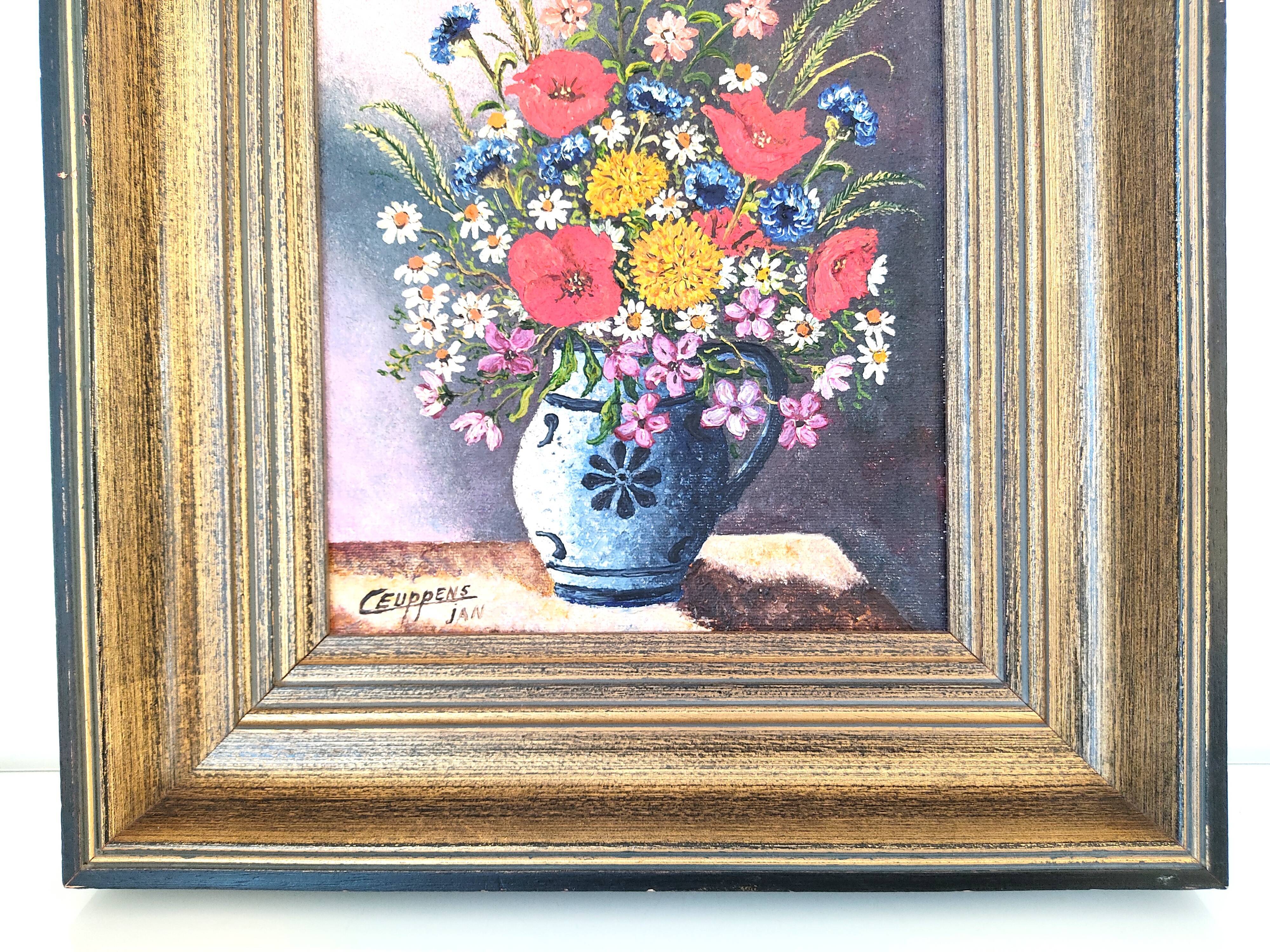 Bouquet of flowers, oil on canvas
