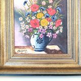 Bouquet de fleurs, huile sur toile