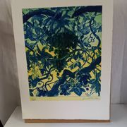 Original lithograph by Gérard Diaz (1938-2021), "the vine, the grape, the wine", 1999.