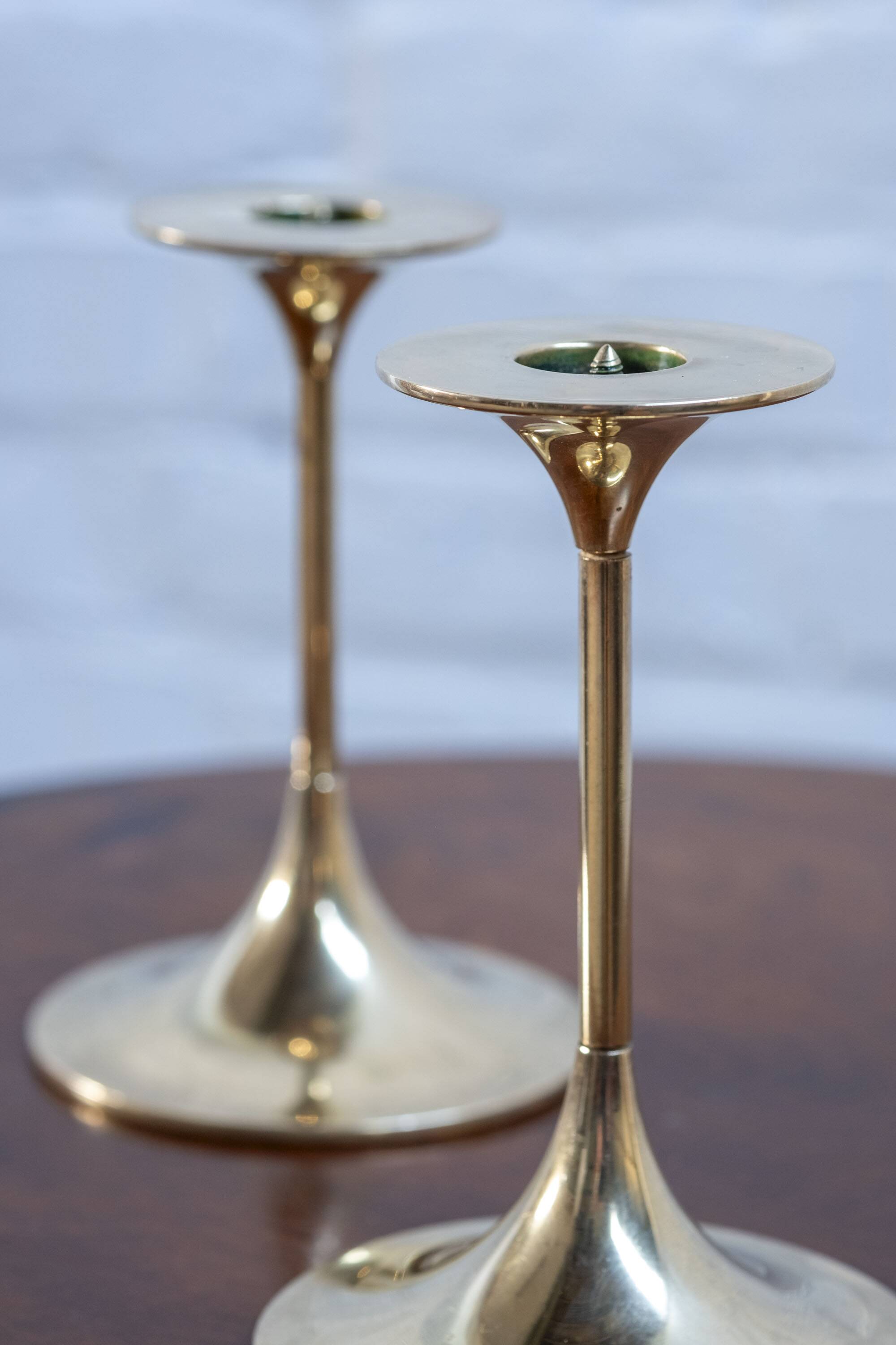 2x Brass Candle Holder by Max Brüel for Torben Ørskov, 1960s Denmark