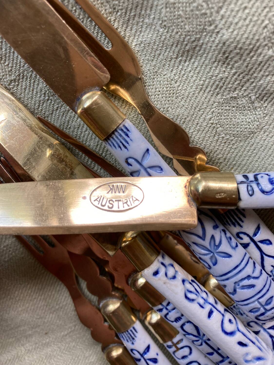 Fruit cutlery Meissen blue onion