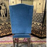 Suite de 6 chaises de style Louis XIII bleues