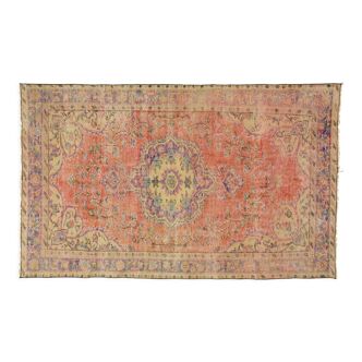 Anatolian handmade vintage rug 230 cm x 140 cm