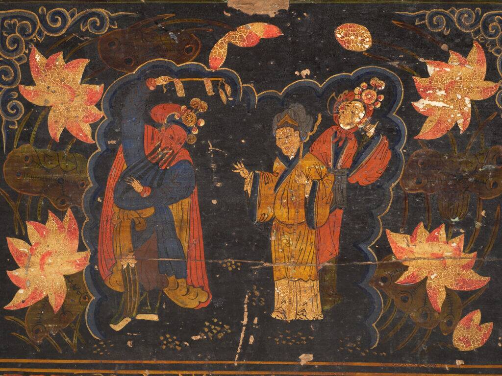 Antique Chinese chest painted in pine wood – China, circa 1900