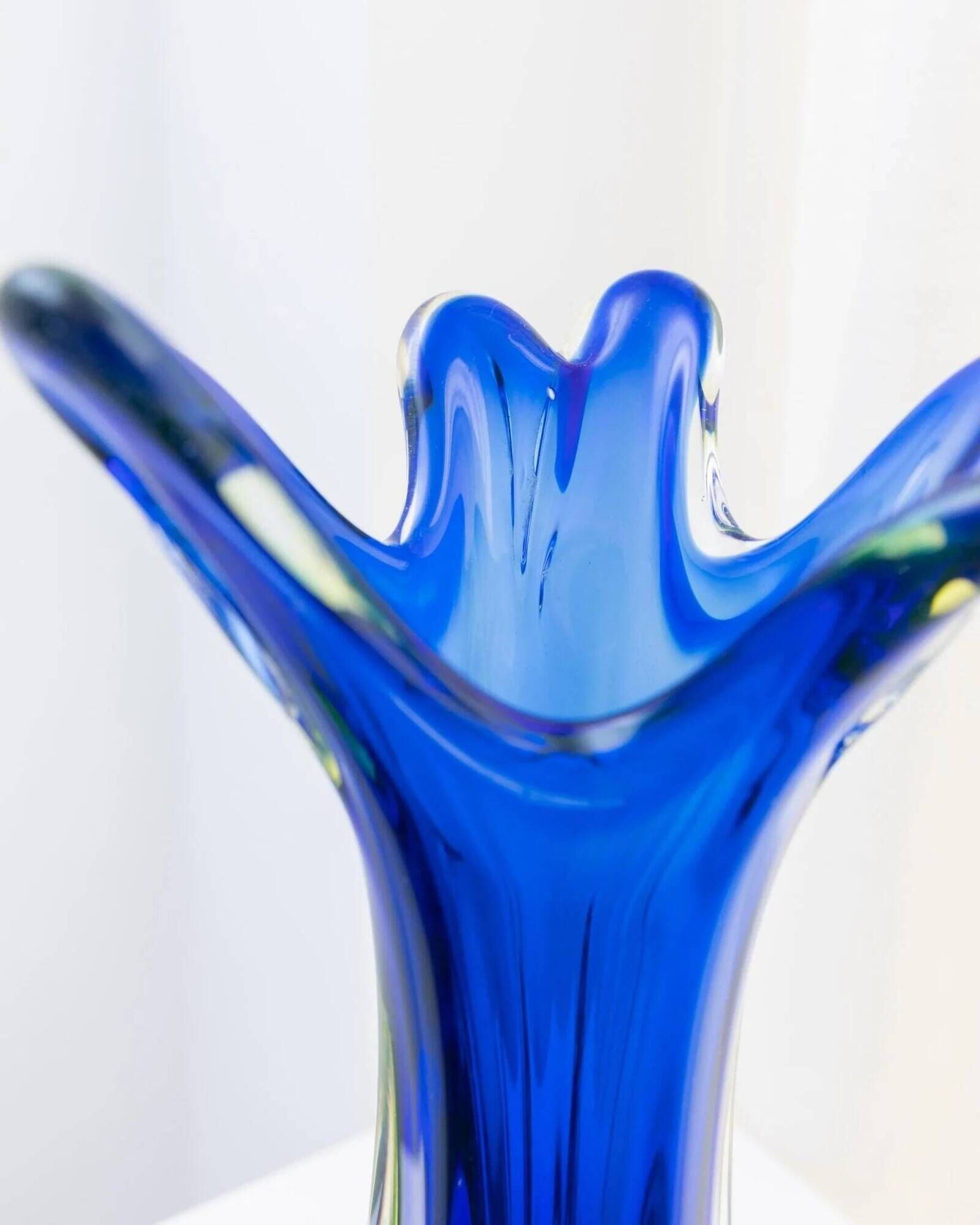 XXL Vase Fratelli Toso - blue Murano glass, Italy, 1970s