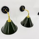 Enamelled sheet metal wall lights