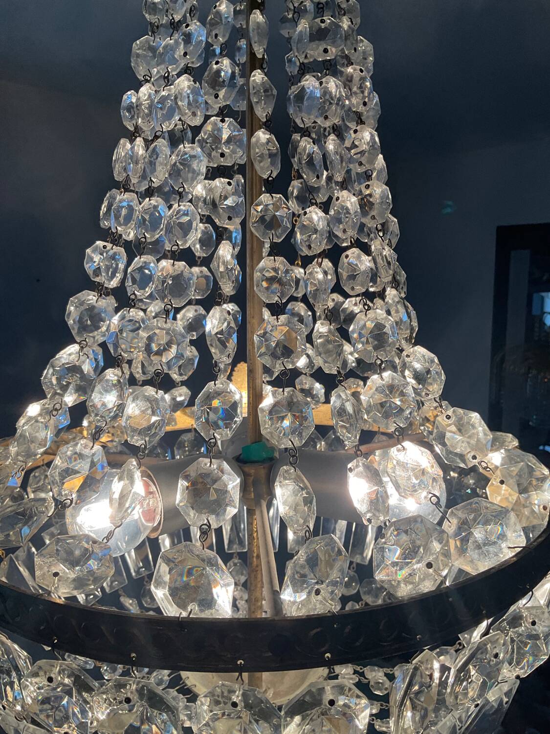 Hot Air Balloon Chandelier with Brass Tassels