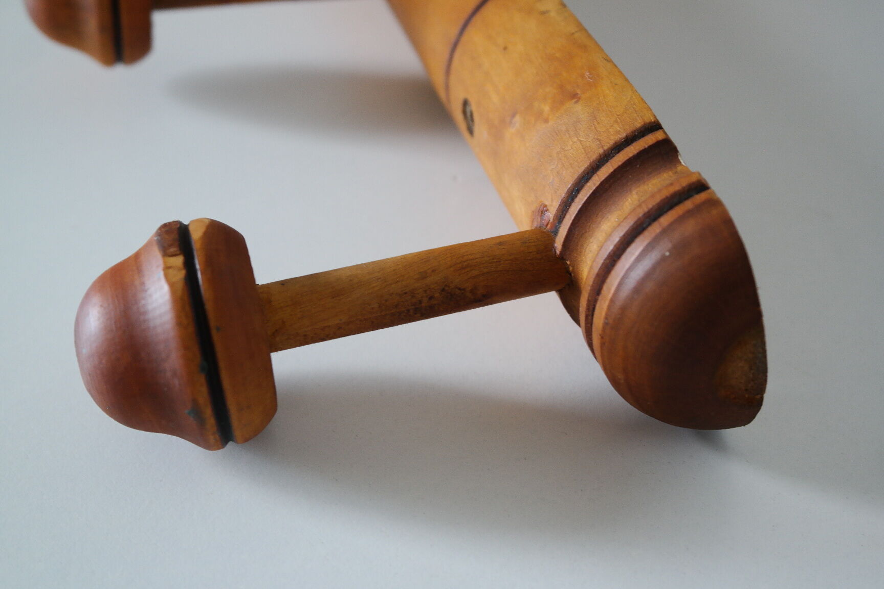 Vintage bamboo style wooden coat rack