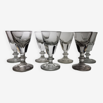 Set of 7 glasses bistrot Trompe l'oeil