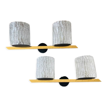 Pair of Arlus wall lamps in Murano glass vintage