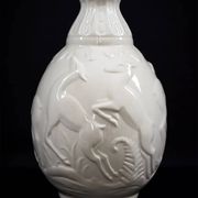 Art Deco vase with 6 deer in earthenware – C. Catteau Boch Frères La Louvière