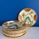 Set of 2 Salins Barbotine Plates - Vintage Parakeet Decor - service